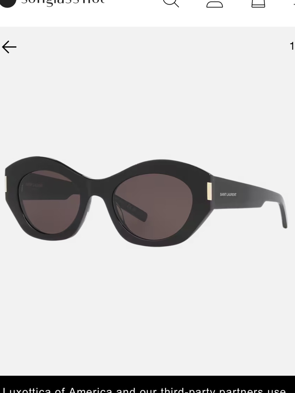 Saint Laurent Black Oval-Style Sunglasses with Dark Lenses